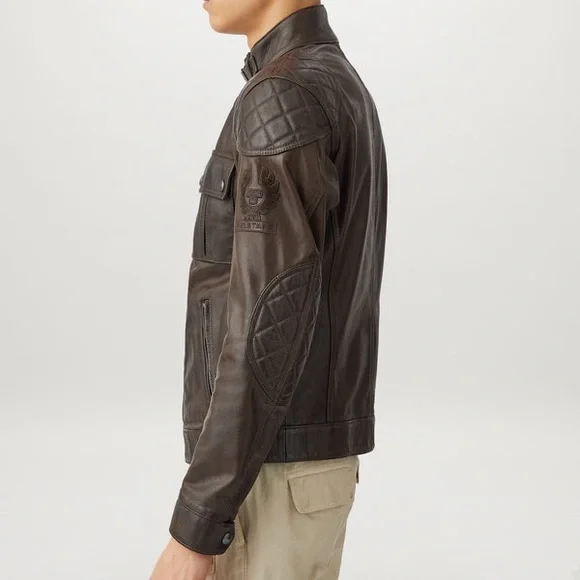 !SOLD! Belstaff Calf Leather Motorcycle Jacket with Removable Protective Armor - Picture 2 of 16